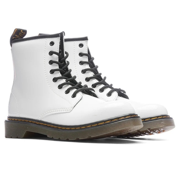 Dr. Martens 1460 Patent Leather Lace Up Combat Boots - Picture 2 of 13